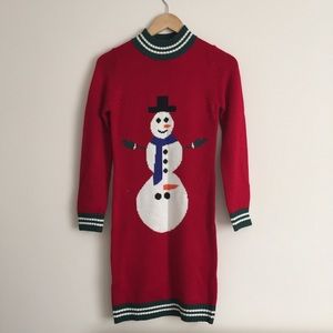 Excited Snowman Ugly Christmas Sweater Dress - XS